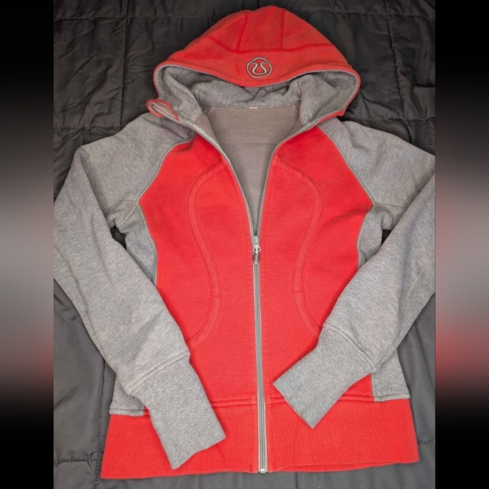 Size 6 | Lululemon Scuba Full-Zip Hoodie Orange & Grey